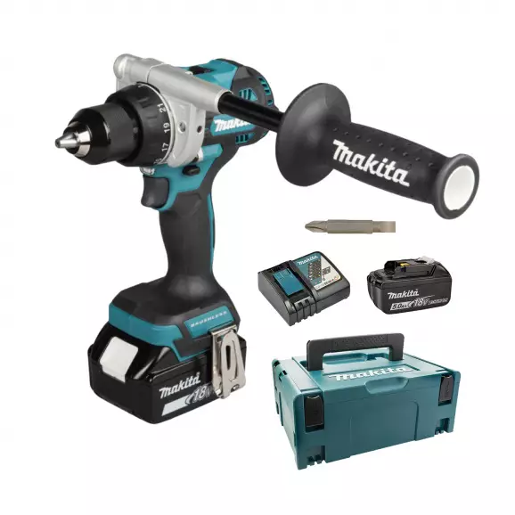Акумулаторен винтоверт MAKITA DDF492RTJ, 18V, 5.0Ah, Li-Ion, 130Nm, безчетков