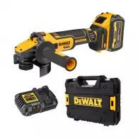 Акумулаторен ъглошлайф DEWALT DCG409VST1-QW, 54/18V, 2.0/6.0Ah, Li-Ion, ф125мм, безчетков
