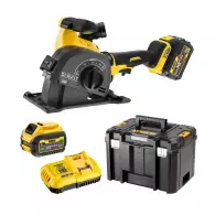 Акумулаторна фреза за канали DEWALT DCG200T2-QW, 54/18V, 2.0/6.0Ah, Li-Ion, 9000об/мин, ф125x22.23мм, безчетков