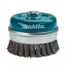 Четка камбанка за ъглошлайф MAKITA 100х0.5мм/М14, стоманена, плетена, 0.5мм-тел - small
