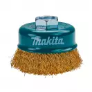 Четка камбанка за ъглошлайф MAKITA 75х0.3мм/М14, стоманена с месингово покритие, 0.3мм-тел - small