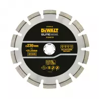 Диск диамантен DEWALT ELITE 230x22.23мм, за рязане на асфалт, сухо и мокро рязане