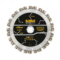 Диск диамантен DEWALT ELITE 230x22.23мм, за рязане на бетон, тухли и керемиди, сухо и мокро рязане