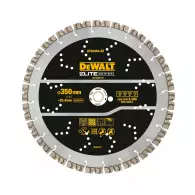 Диск диамантен DEWALT ELITE 350x25.4мм, за рязане на бетон, тухли и керемиди, сухо и мокро рязане