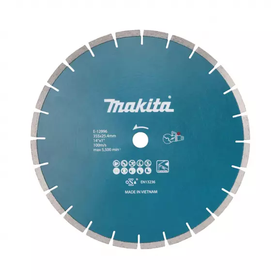 Диск диамантен MAKITA 355x2.8x25.4мм, за бетон, мокро рязане