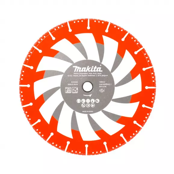 Диск диамантен MAKITA Rescue 300x3.4x25.4мм, за всички материали, сухо рязане