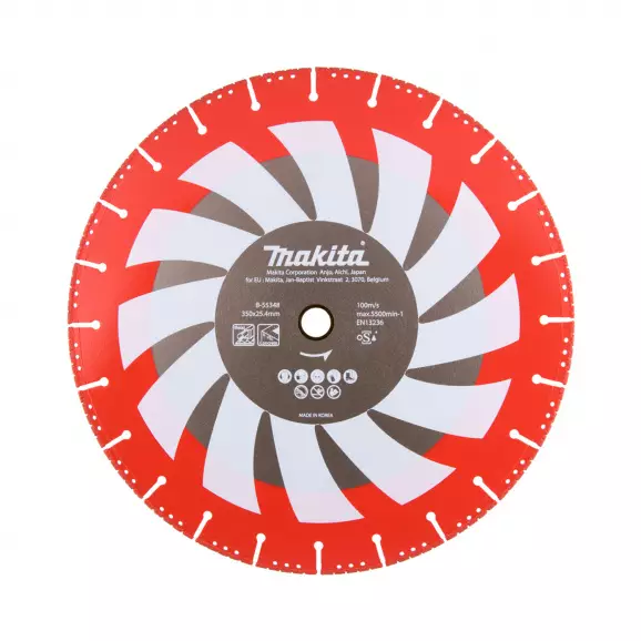 Диск диамантен MAKITA Rescue 350x3.4x25.4мм, за всички материали, сухо рязане