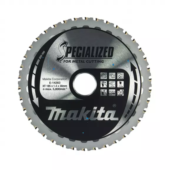 Диск с твърдосплавни пластини MAKITA SPECIALIZED 185/1.4/30 Z=38, за метал