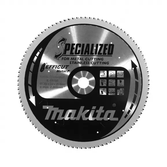 Диск с твърдосплавни пластини MAKITA SPECIALIZED 305/2.0/25.4 Z=96, за метал и неръждаема стомана