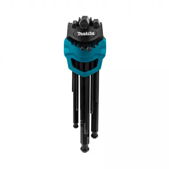 Ключ шестограм Г-образен MAKITA 1.5-10мм 9части, CrV, хромирани