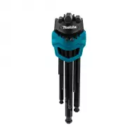 Ключ шестограм Г-образен MAKITA 1.5-10мм 9части, CrV, хромирани