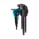 Ключ шестограм Г-образен MAKITA 1.5-10мм 9части, CrV, хромирани - small, 280020