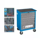 Количка за инструменти с чекмеджета FERVI C900C3C 235 части, с 6-чекмеджета, комплект с инструменти, 744x461x964 - small