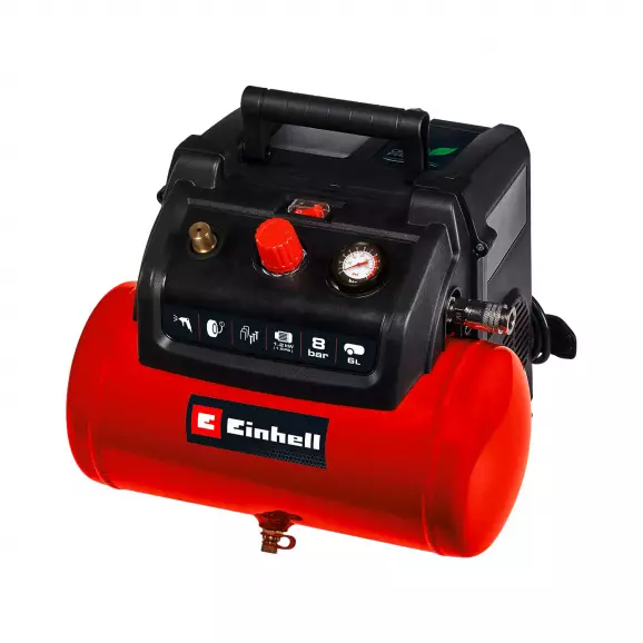 Компресор EINHELL TC-AC 190/6/8 OF, 6l, 8bar, 190/min, 1.2kW, 1.6hp, 230V