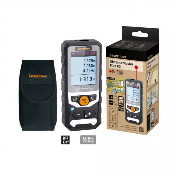 Лазерна ролетка LASERLINER DistanceMaster Plus 80, 0.1-80м, ± 1.5мм