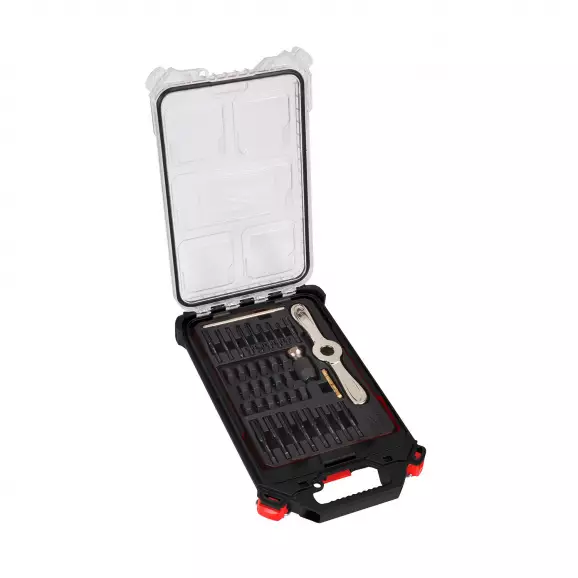 Метчик и плашка с върток MILWAUKEE M3-M12 38 части, М-метрична стандартна резба, десни