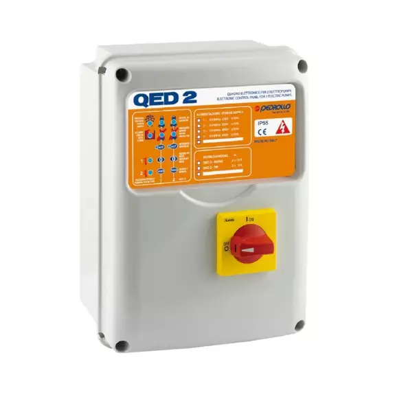 Табло за управление на помпи PEDROLLO QED2-MONO, 230V, 2200W, за сондажни и дълбочинни