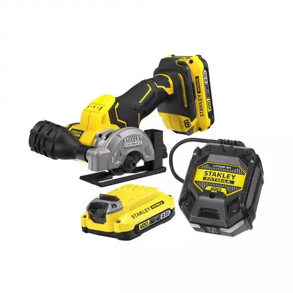 Акумулаторен циркулярен трион STANLEY SFMCM300D2-QW, 18V, 2.0Ah, Li-Ion, ф76мм, безчетков