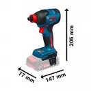 Акумулаторен гайковерт ударен BOSCH EXDX18V-210 Solo, 18V, 2.0-6.0Ah, Li-Ion, 1/2-1/4