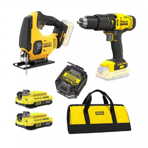 Акумулаторен комплект STANLEY SFMCK212D2S (SFMCD711 + SFMCS600), 18V, 2.0Ah, Li-Ion