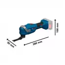 Акумулаторен мултифункционален инструмент BOSCH GOP18V-30 Solo, 18V, 1.5-6.0Ah, Li-Ion, 10000-18000об/мин, безчетков - small, 274176