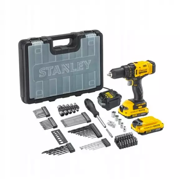 Акумулаторен винтоверт STANLEY SFMCD700D2A-QW, 18V, 2.0Ah, Li-Ion, 50Nm, безчетков