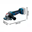 Акумулаторен ъглошлайф BOSCH GWS18V-11PS Solo L-Boxx, 18V, 4.0-12.0Ah, Li-Ion, ф125мм, безчетков - small, 275388