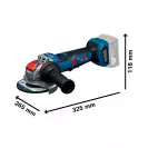 Акумулаторен ъглошлайф BOSCH GWX18V-11PS Solo L-Boxx, 18V, 4.0-12.0Ah, Li-Ion, ф125мм, безчетков - small, 275411