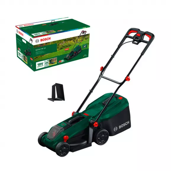 Акумулаторна косачка BOSCH ROTAK18V-32 Solo, 18V, 2.5-6.0Ah, Li-Ion, 320мм, безчетков мотор
