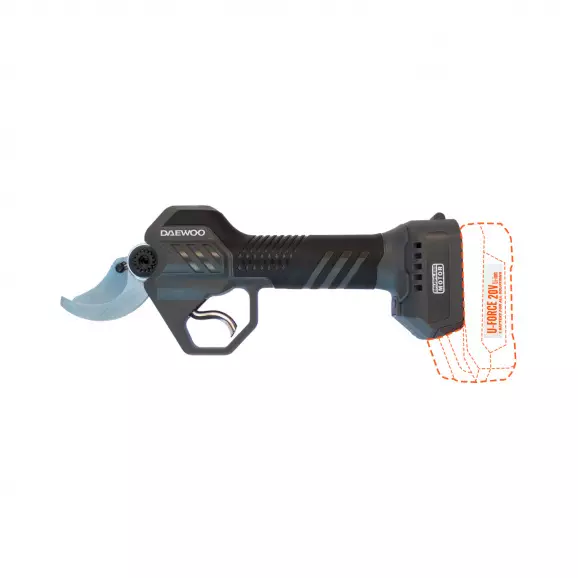 Акумулаторна лозарска ножица DAEWOO U-FORCE DALPSBL20-35, 20V, 2.0-8.0Ah, Li-Ion, 35мм