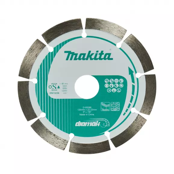 Диск диамантен MAKITA Diamak 125x22.23мм, за бетон и зидария, сухо и мокро рязане