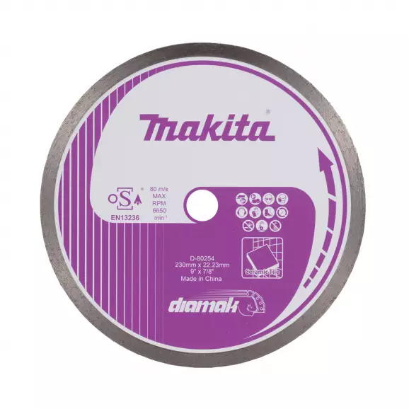 Диск диамантен MAKITA Diamak 230x22.23мм, за керамични плочки, сухо и мокро рязане