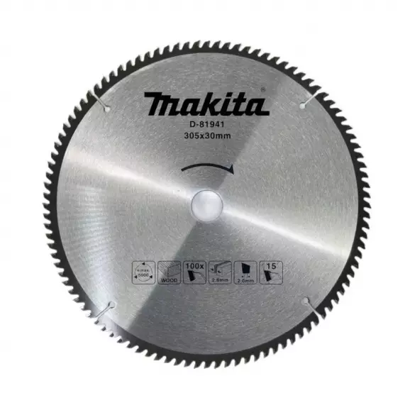 Диск с твърдосплавни пластини MAKITA 305/2.8/30 Z=100, за дървесина