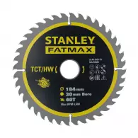 Диск с твърдосплавни пластини STANLEY FatMax 184/30 Z=40, за дървесина