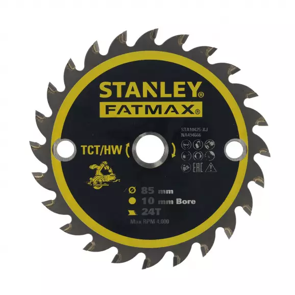 Диск с твърдосплавни пластини STANLEY FatMax 85/10 Z=24, за дървесина