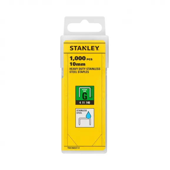 Кламери STANLEY G11/10мм 1000бр., тип G11, плоска тел, кутия