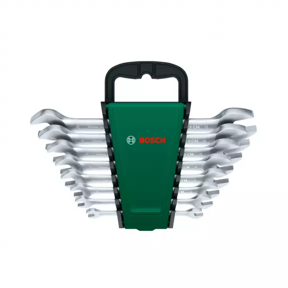 Ключ гаечен комплект BOSCH 6-22мм 8части, CrV, хромиран