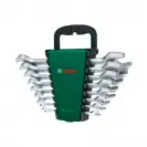 Ключ гаечен комплект BOSCH 6-22мм 8части, CrV, хромиран - small, 275478