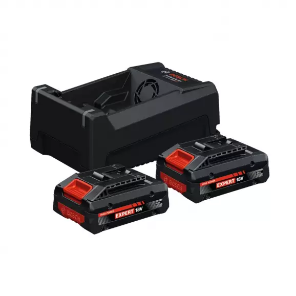 Комплект батерии и зарядно устройство BOSCH 2x EXBA18V-40 + GAL 12V/18V-80, 18V, 4.0Ah, Li-Ion