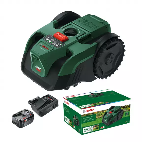 Косачка робот акумулаторна BOSCH VISIMOW18V-100, 18V, 4.0Ah, Li-Ion, 16см, 20-60мм, 35%, до 100м2