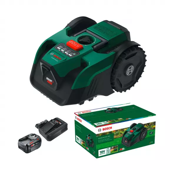 Косачка робот акумулаторна BOSCH VISIMOW18V-200, 18V, 5.0Ah, Li-Ion, 18см, 20-60мм, 35%, до 200м2