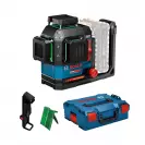 Линеен лазерен нивелир BOSCH EXLL18V-120-33CG Solo, 3 лазерни линии, точност 3mm/10m, автоматично - small