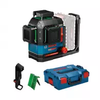 Линеен лазерен нивелир BOSCH EXLL18V-120-33CG Solo, 3 лазерни линии, точност 3mm/10m, автоматично
