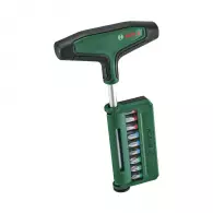 Отвертка Т-образна с накрайници BOSCH 19части, PH, PZ, TX, шестостен, с магнит
