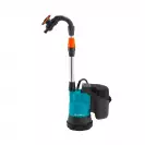 Помпа потопяема акумулаторна GARDENA 2000/2 18V P4A Set, 18V, 2.5Ah, Li-ion, Q=33.33/min, за леко замърсена, дъждовна вода - small, 269267