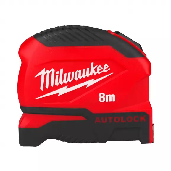 Ролетка пластмасов корпус MILWAUKEE Autolock Gen 2 8м x 25мм, гумирана, клас 2