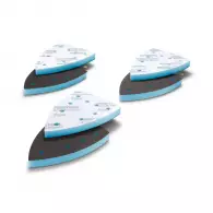 Шкурка велкро FESTOOL Granat PROfile Delta GR PRO/10-Set 100x150мм 10броя, за дърво, пластмаса, лак, с 9 отвора, синя, триъгълна, самозалепваща
