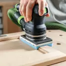 Шкурка велкро FESTOOL Granat PROfile GR PRO/10-Set 80x133мм 10броя, за дърво, пластмаса, лак, с 14 отвора, синя, квадратна, самозалепваща - small, 268905