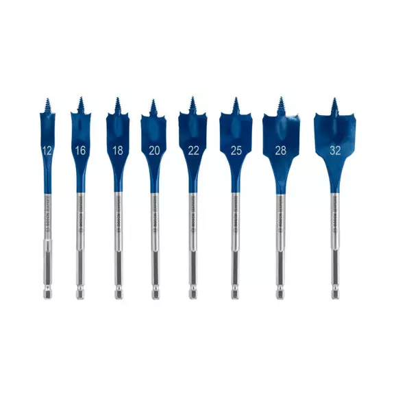 Свредла BOSCH Self Cut Speed 12-32мм 8 части, за дърво, плоски, 1/4