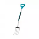 Вила с дръжка GARDENA Terraline с 4 зъба, с метална D-образна дръжка - small